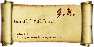Gerő Móric névjegykártya
